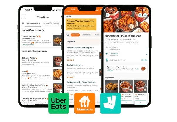 Wingsstreet propose des livraison via uber eats take away et deliveroo